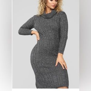 Charcoal Sweater Dress